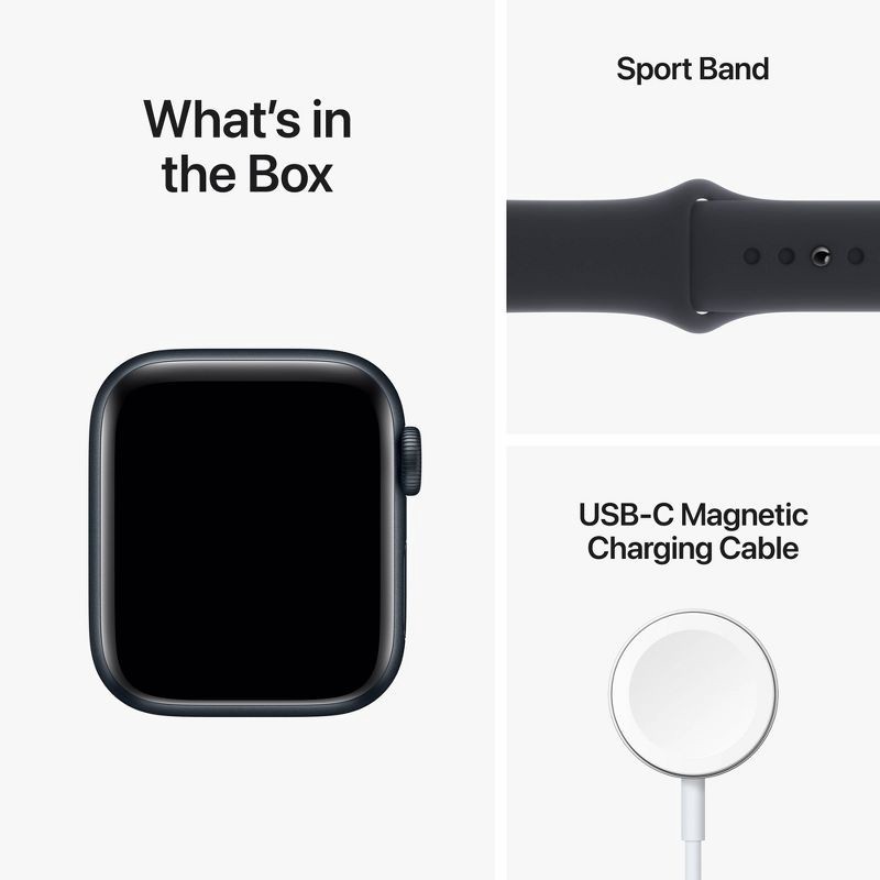 slide 7 of 7, Apple Watch SE 2 GPS + Cellular 44mm Midnight Aluminum Case with Midnight Sport Band (2022) - M/L, 1 ct