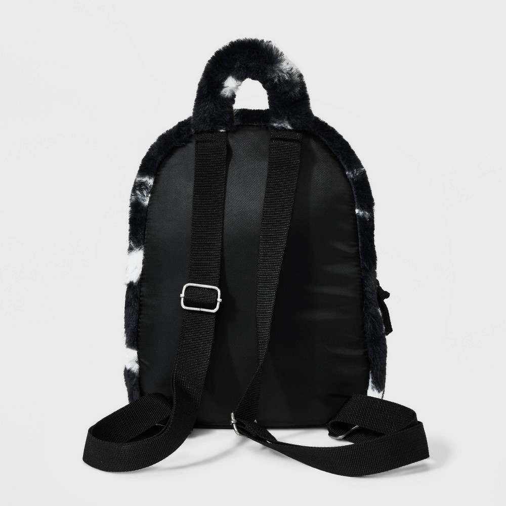 Grey Faux Fur Mini Backpack