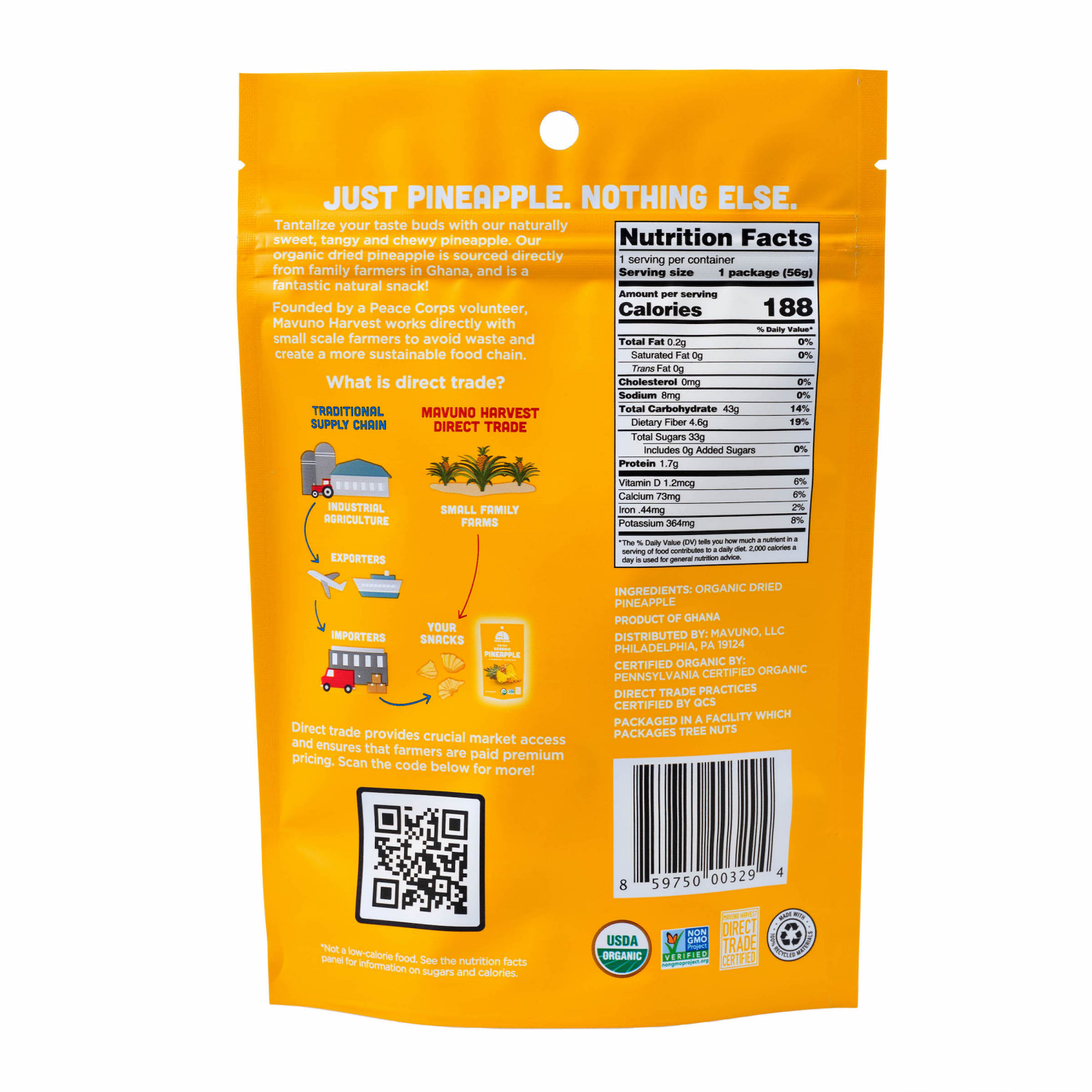 slide 2 of 2, Mavuno Harvest Organic Dried Pineapple 6 oz, 6 oz