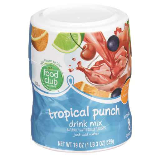 slide 1 of 1, Food Club Tropical Punch Drink Mix, 8 qt