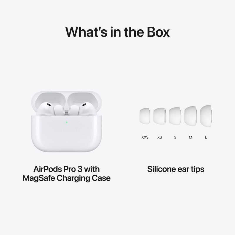 slide 9 of 9, Apple AirPods Pro 3 Wireless Earbuds with Active Noise Cancellation, 1 ct