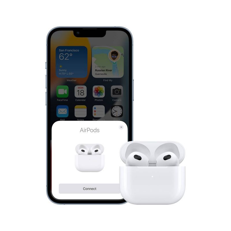 slide 6 of 6, Apple AirPods (3rd Generation) with Lightning Charging Case, 1 ct