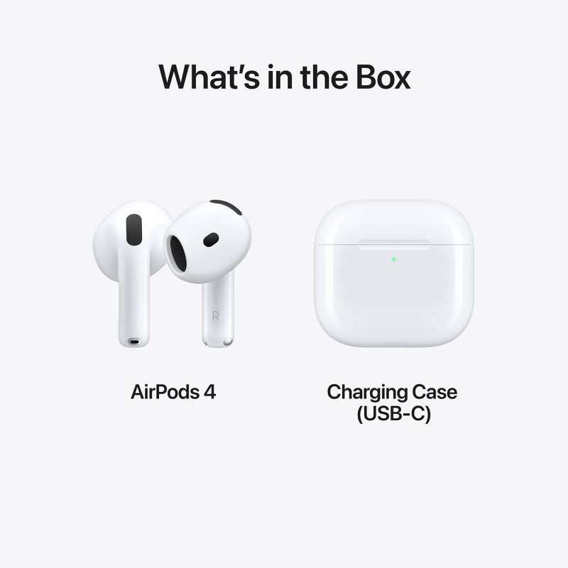 slide 8 of 8, Apple AirPods 4 Wireless Earbuds, 1 ct