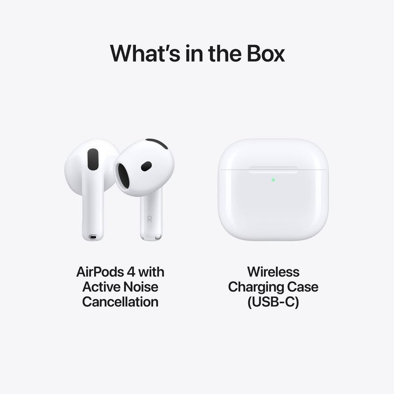slide 9 of 9, Apple AirPods 4 Wireless Earbuds with Active Noise Cancellation, 1 ct