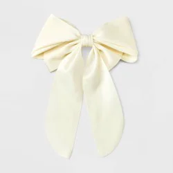 Satin Bow Hair Barrette - A New Day™ Cream