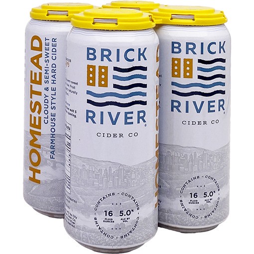 slide 1 of 1, Brick River Cider Co. Homestead Cider 4 Pack Can, 16 oz