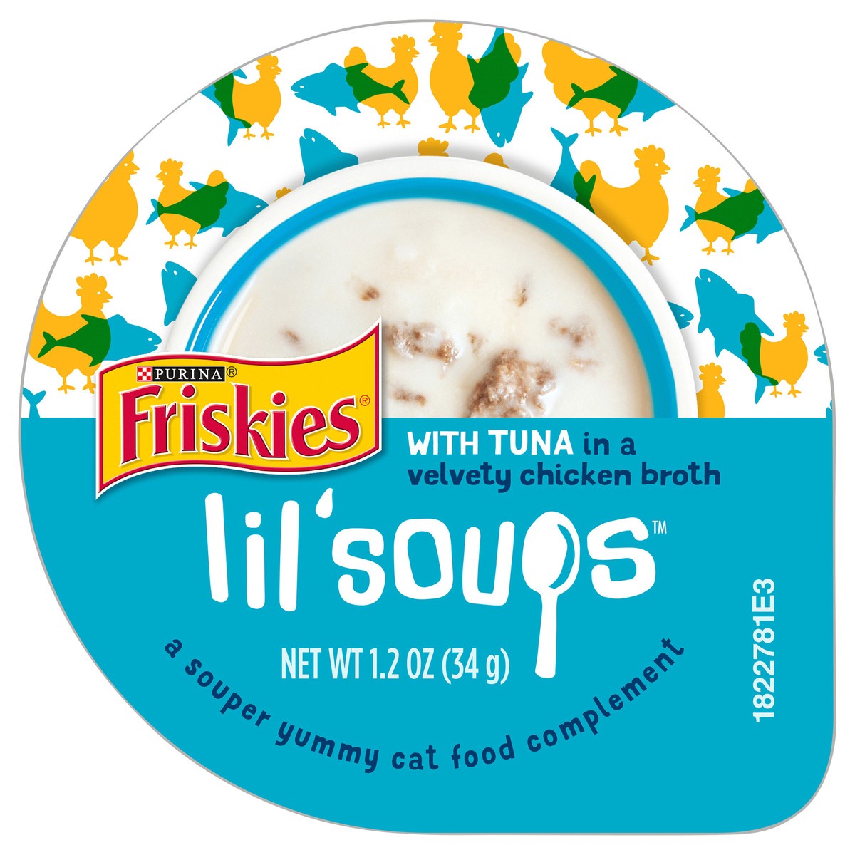 slide 6 of 13, Friskies Purina Friskies Natural, Grain Free Wet Cat Food Lickable Cat Treats, Lil' Soups With Tuna in Chicken Broth, 1.2 oz