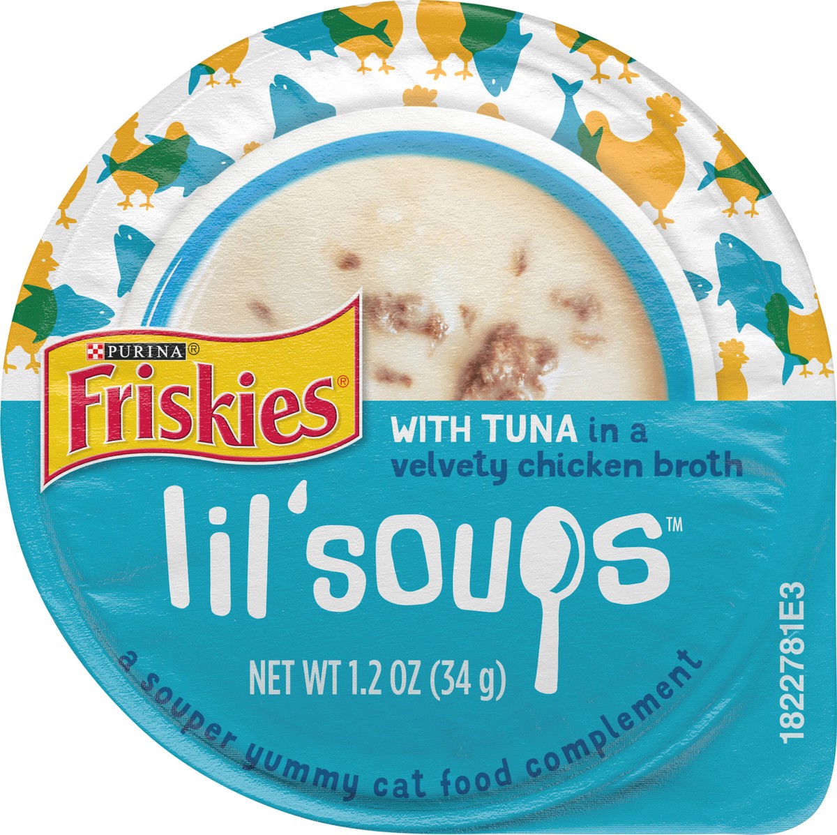 slide 13 of 13, Friskies Purina Friskies Natural, Grain Free Wet Cat Food Lickable Cat Treats, Lil' Soups With Tuna in Chicken Broth, 1.2 oz