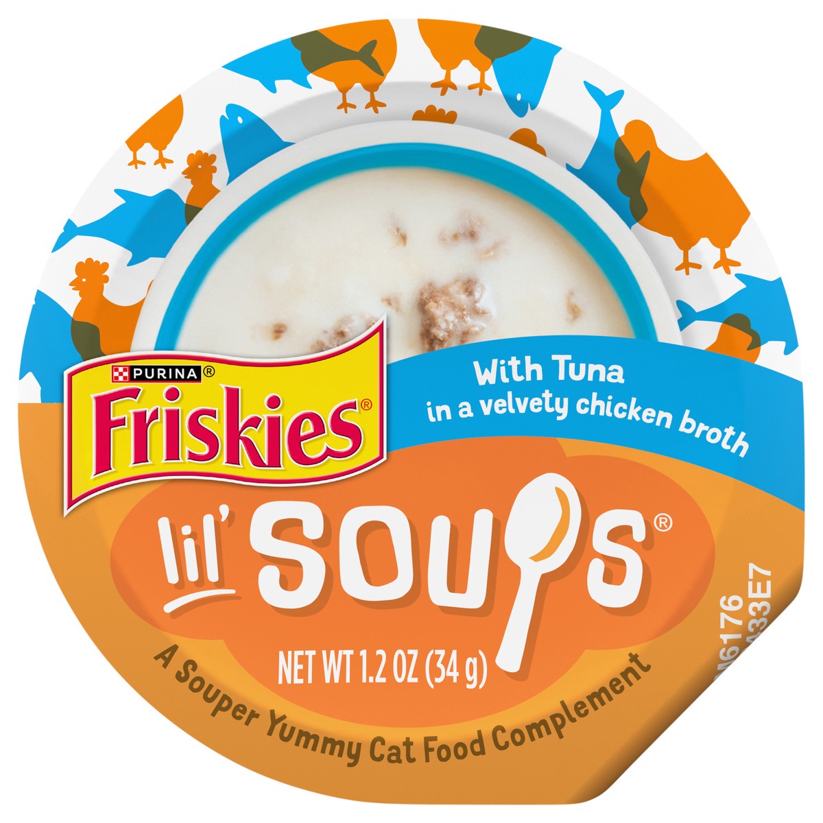 slide 1 of 13, Friskies Purina Friskies Natural, Grain Free Lickable Cat Treats Lil’ Soups With Tuna in Chicken Broth - 1.2 oz. Cup, 1.2 oz
