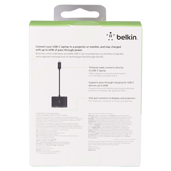 slide 5 of 29, Belkin USB-C to VGA + Charge Adapter, 1 ct