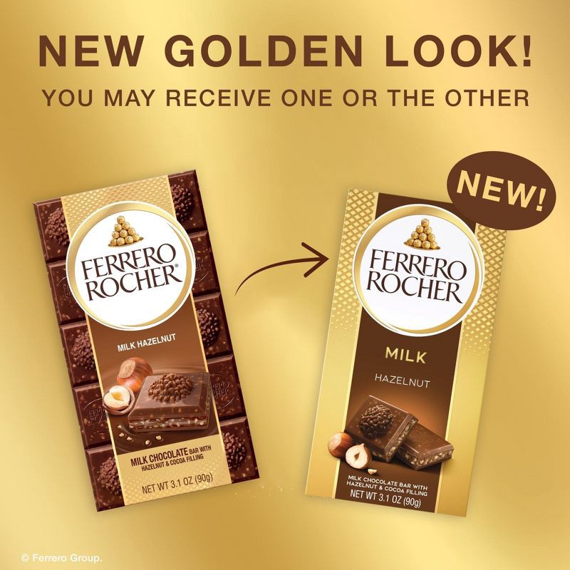 slide 4 of 6, Ferrero Rocher Milk Chocolate Hazelnut Candy Bar - 3.1oz, 3.1 oz