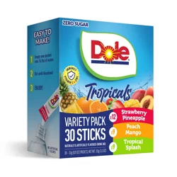 Dole Zero Sugar Tropical Splash Peach Mango & Strawberry Pineapple Water Enhancer Variety Pack