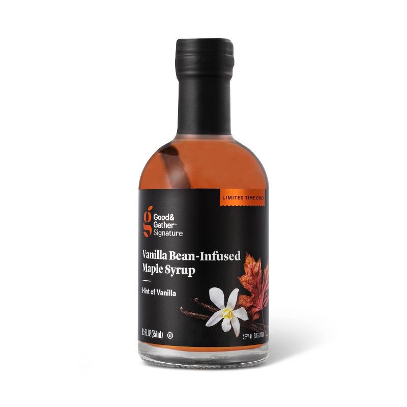 slide 1 of 1, Signature Vanilla Bean Infused Maple Syrup - 8.5 fl oz - Good & Gather, 8.5 fl oz