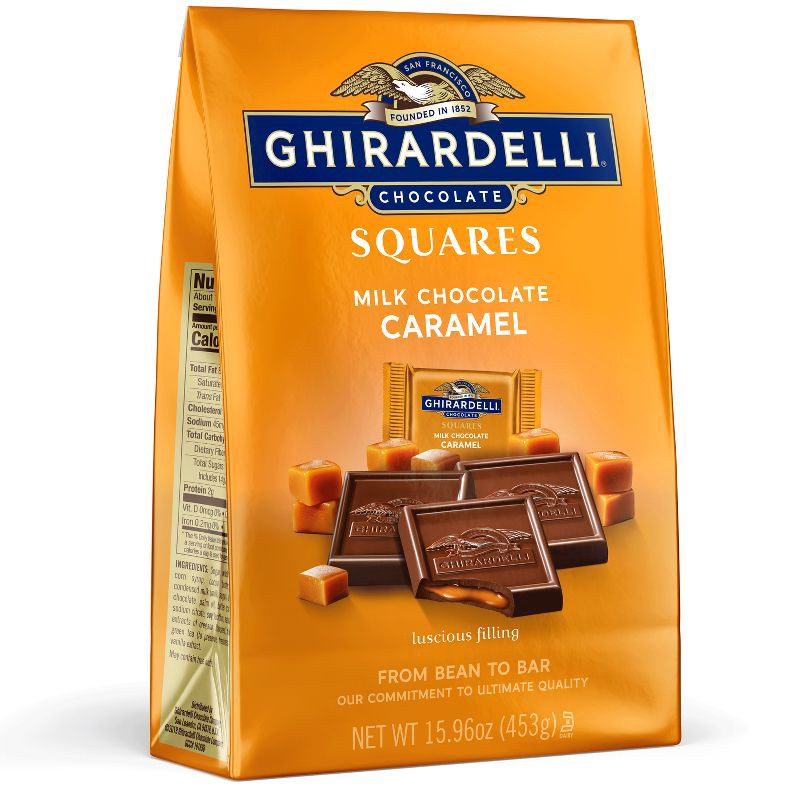 slide 2 of 7, Ghirardelli Milk Chocolate Candy SQUARES with Caramel Filling - 15.96oz, 15.96 oz