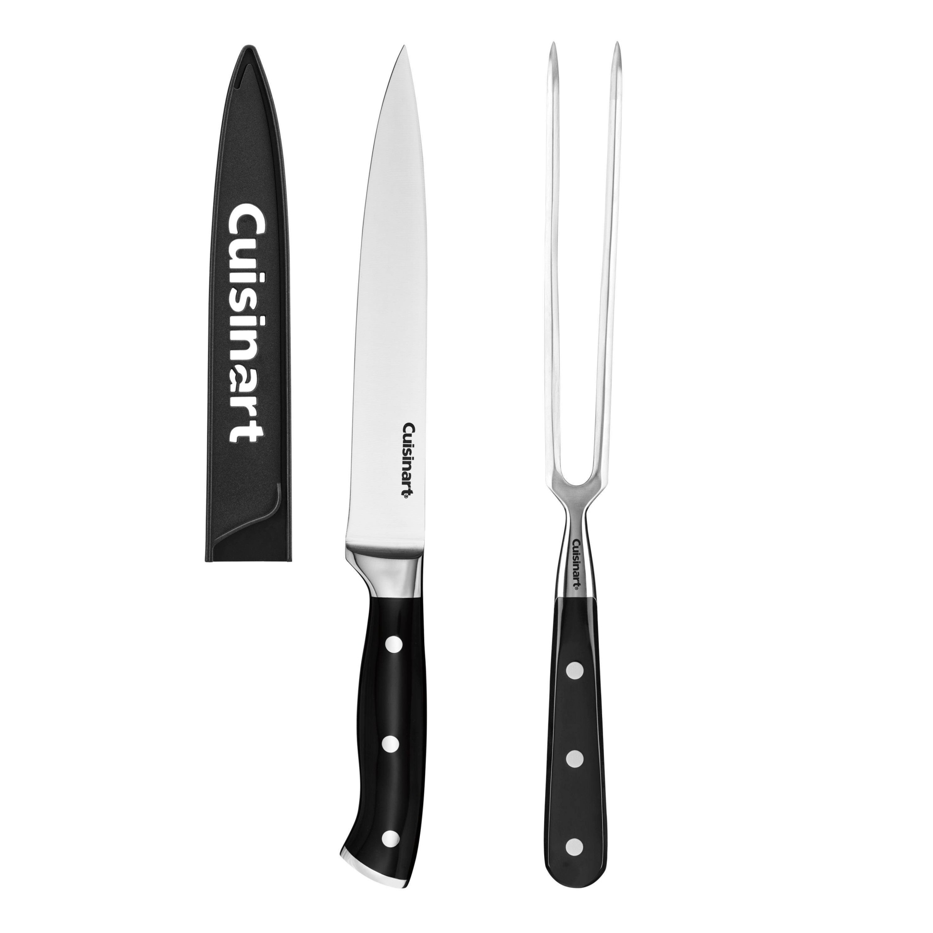 slide 1 of 4, Cuisinart Triple Rivet Carving Knife and Fork Set - C77TRCS-2P2, 1 ct