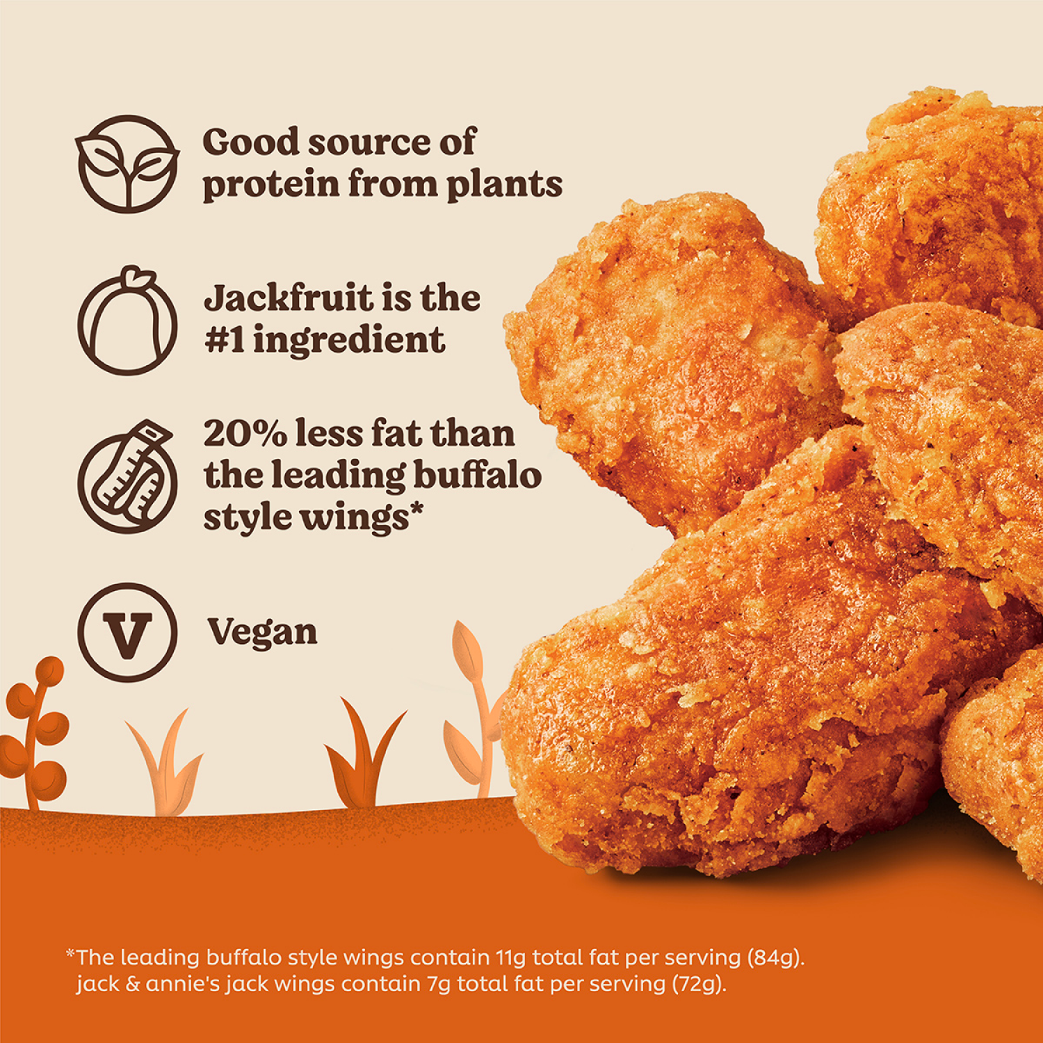 slide 3 of 5, Jack & Annie's Vegan Jackfruit Buffalo Wings 9.1 oz, 9.7 oz