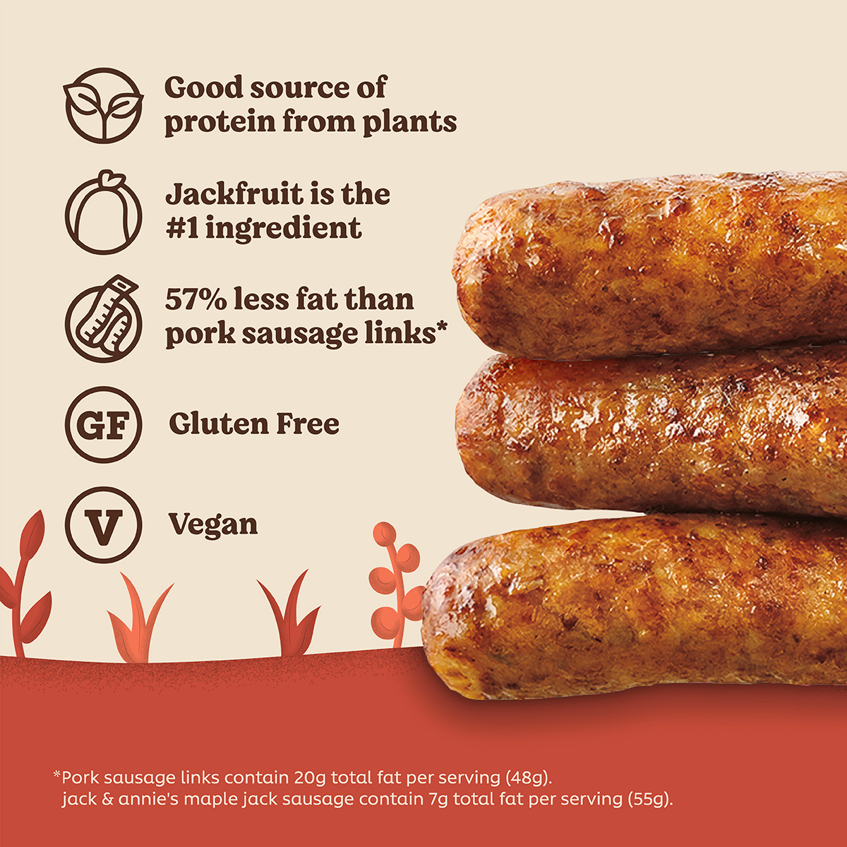 slide 2 of 7, Jack & Annie's Vegan Maple Breakfast Jackfruit Sausage Links 7.2 oz, 7.2 oz