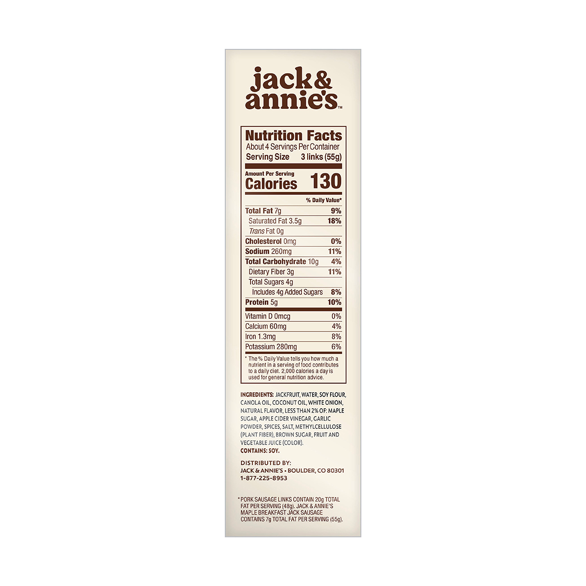 slide 7 of 7, Jack & Annie's Vegan Maple Breakfast Jackfruit Sausage Links 7.2 oz, 7.2 oz