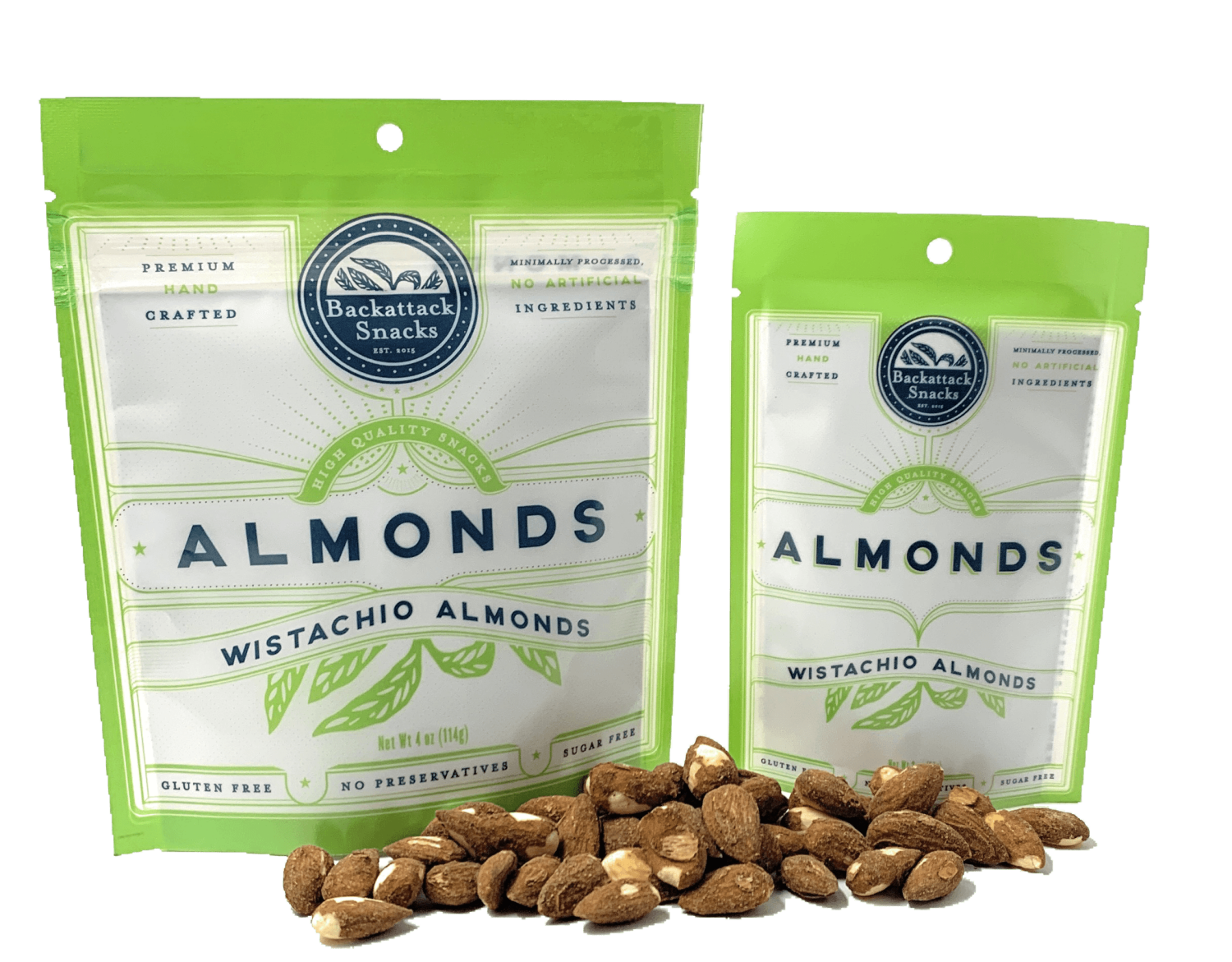 slide 2 of 2, Backattack Snacks Wistachio Almonds 4oz, 4 oz