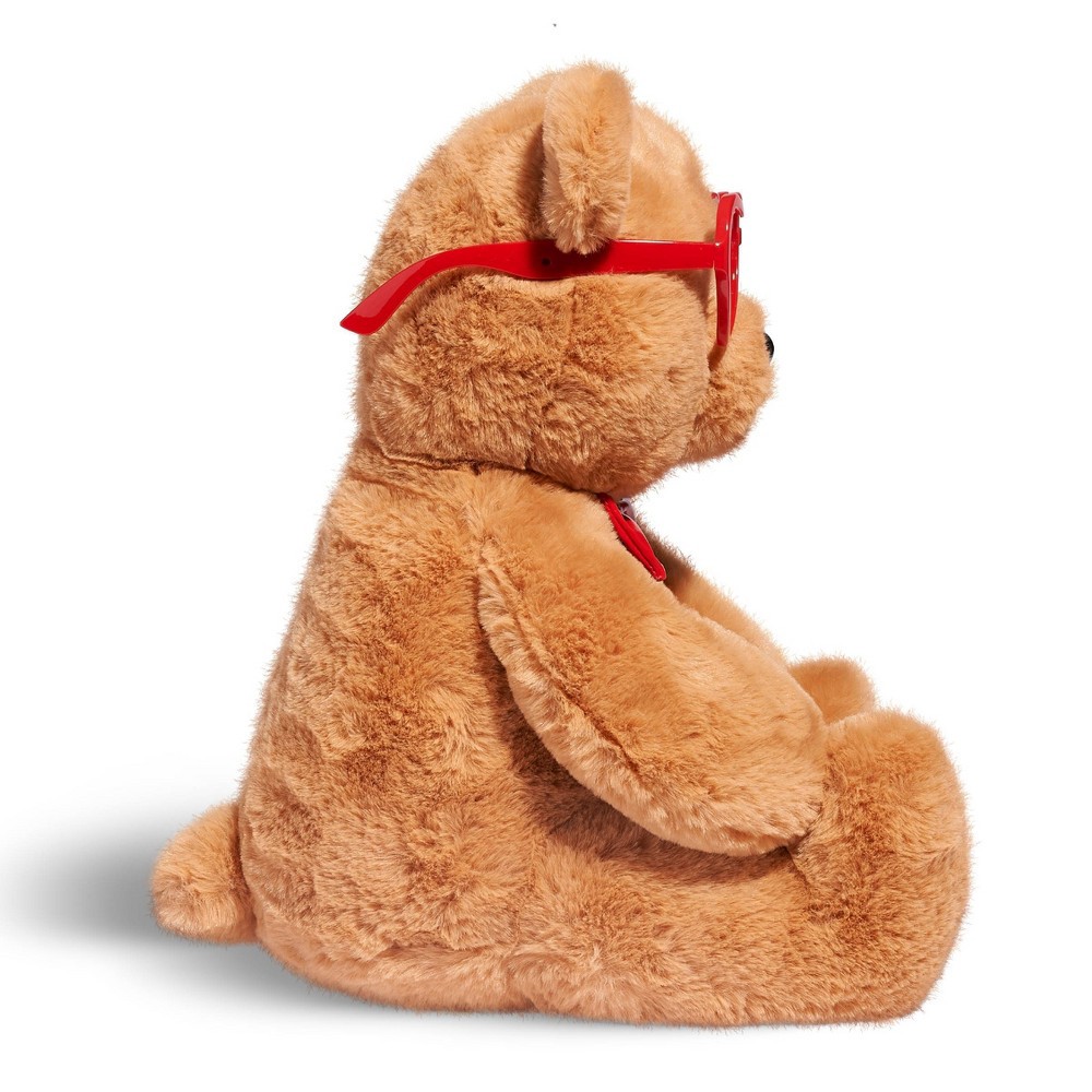 slide 5 of 9, FAO Schwarz Bear with Heart Glasses 12" Stuffed Animal, 1 ct