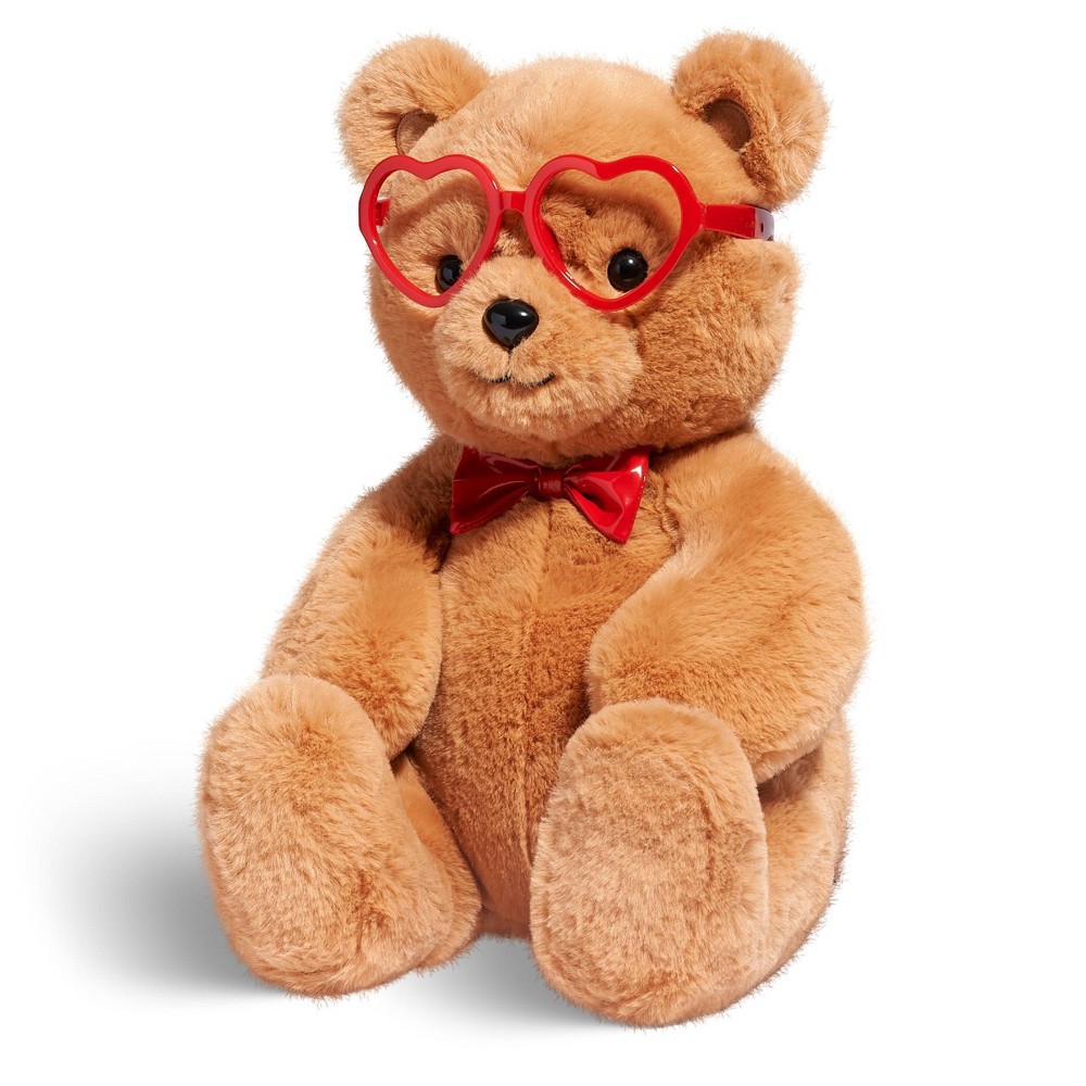 slide 8 of 9, FAO Schwarz Bear with Heart Glasses 12" Stuffed Animal, 1 ct