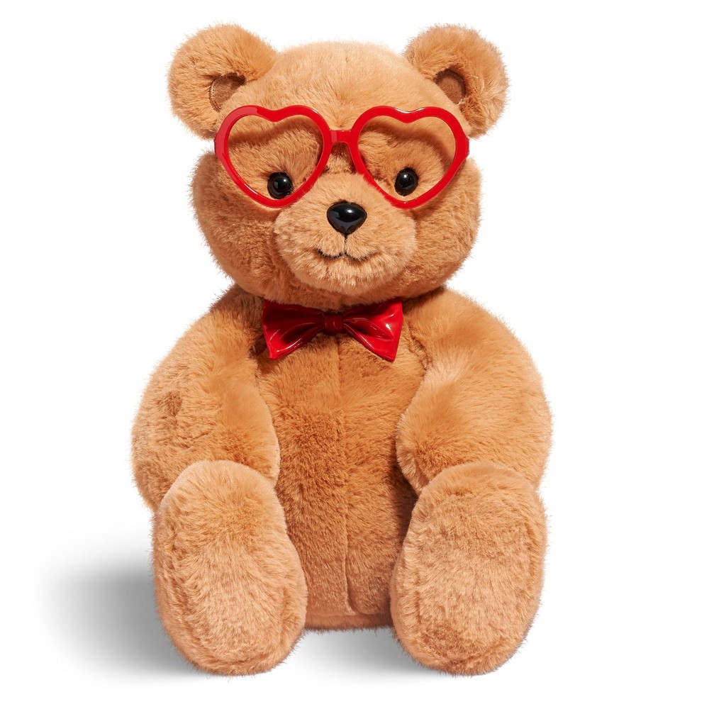 slide 2 of 9, FAO Schwarz Bear with Heart Glasses 12" Stuffed Animal, 1 ct