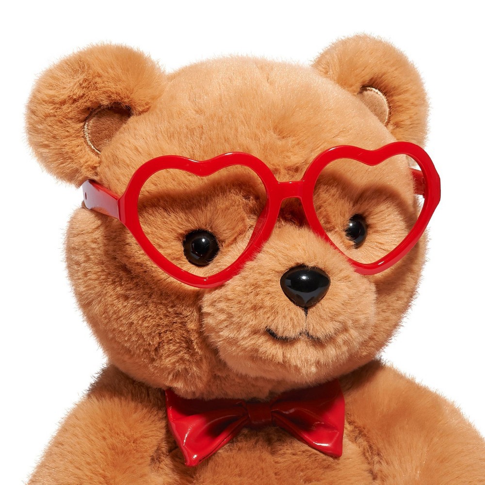 slide 9 of 9, FAO Schwarz Bear with Heart Glasses 12" Stuffed Animal, 1 ct