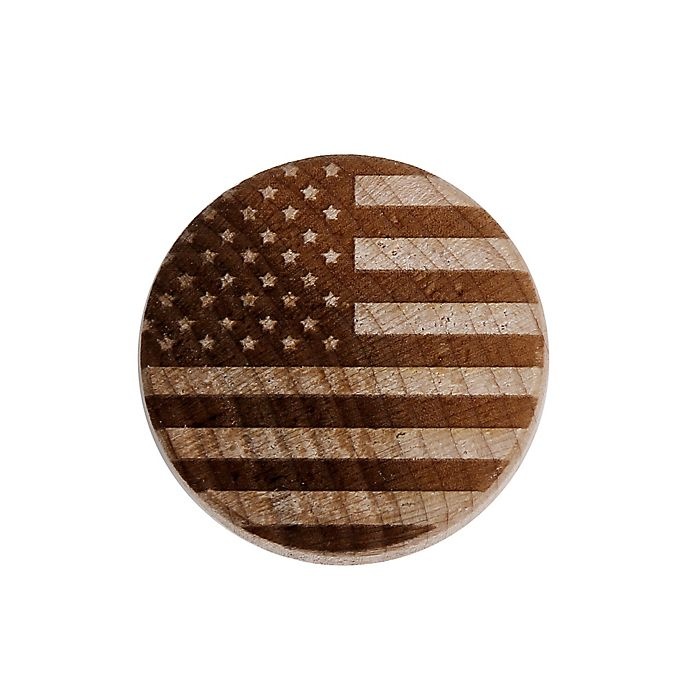 slide 3 of 3, Americana Engraved Flag Wine Stopper - Wood, 1 ct