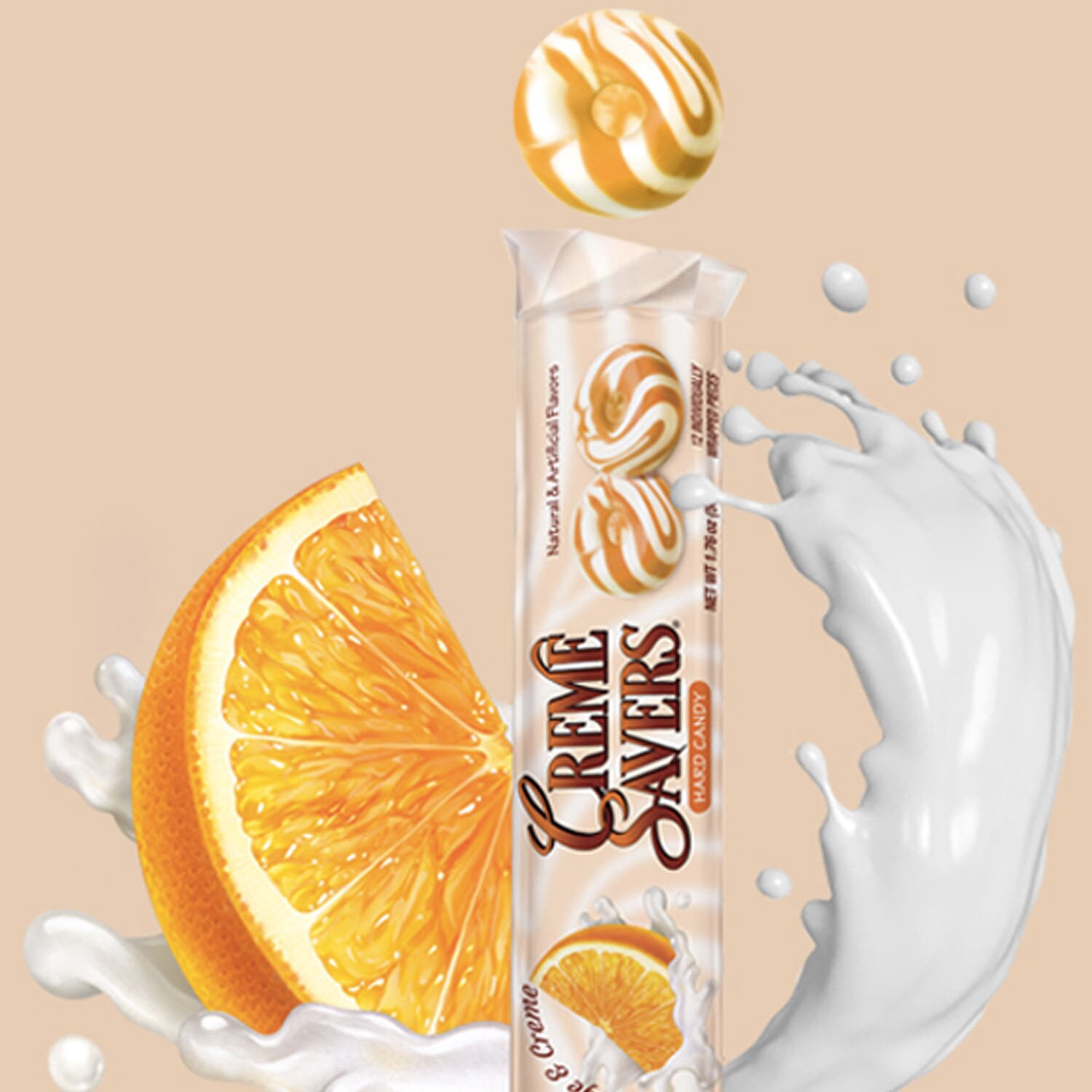 slide 3 of 3, Creme Savers Candy Rolls - Orange, 1.76 oz