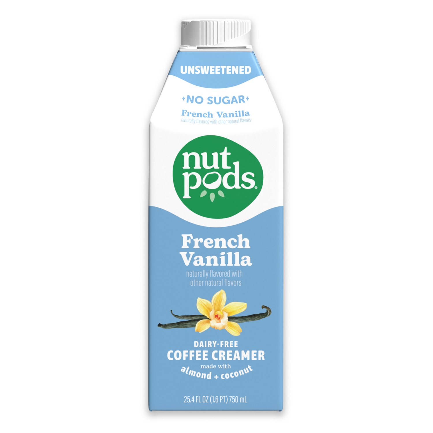 slide 2 of 8, nutpods Unsweetened Non Dairy French Vanilla made with Almonds and Coconuts Coffee Creamer, 25.4 fl oz