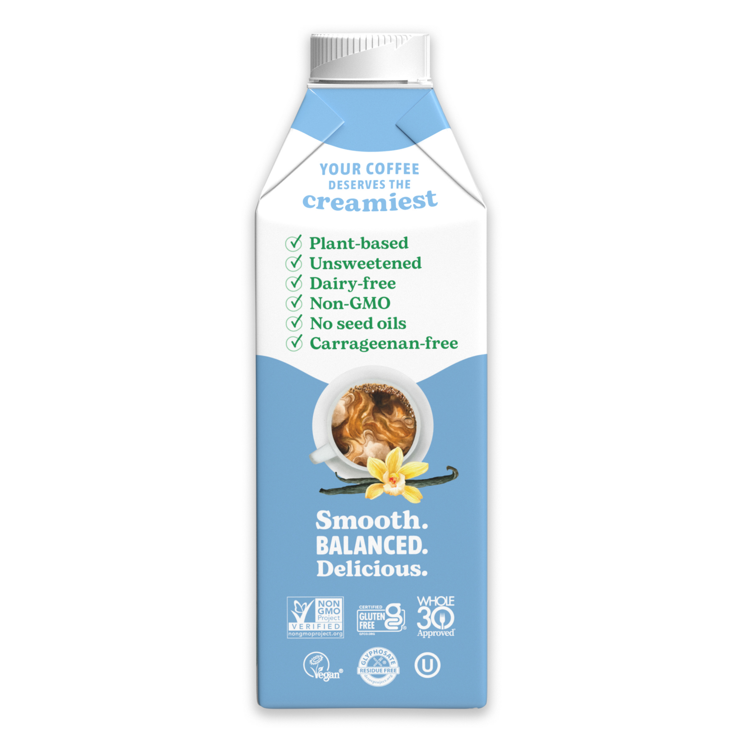 slide 8 of 8, nutpods Unsweetened Non Dairy French Vanilla made with Almonds and Coconuts Coffee Creamer, 25.4 fl oz