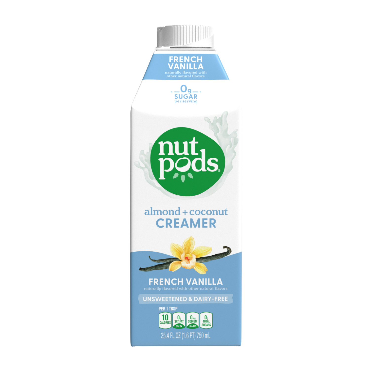 slide 1 of 3, nutpods French Vanilla Unsweetened Non Dairy Coffee Creamer made with Almonds and Coconuts, 25.4 fl oz
