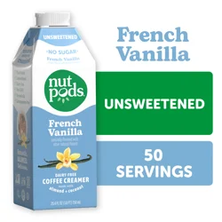 nutpods Unsweetened Non Dairy French Vanilla made with Almonds and Coconuts Coffee Creamer