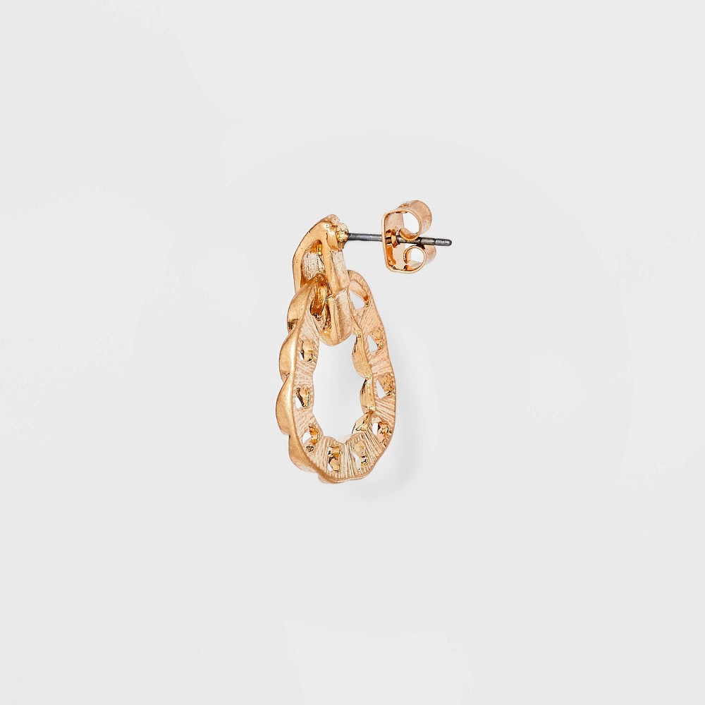 Trillion Curb Chain Earrings