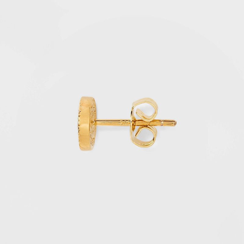 slide 2 of 3, 14K Gold Plated Cubic Zirconia Ball Pave Trio Stud Earring Set - A New Day™ Gold: Polished Basket Setting, 1 ct