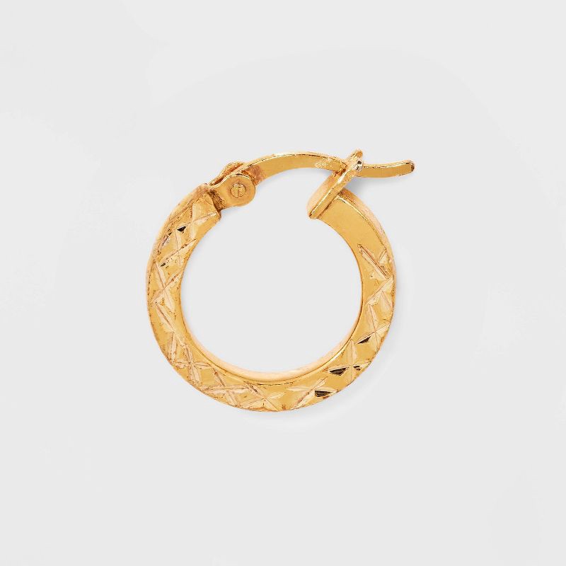 slide 2 of 3, 14K Gold Plated Click Top Duo Small Hoop Earring Set 2pc - A New Day™ Gold: Clip-In Clasp, Polished Finish, 2 ct