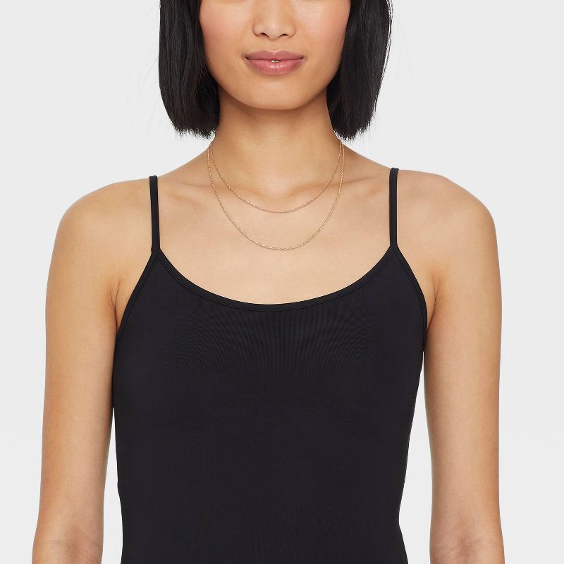 slide 2 of 3, 14K Gold Plated Twist and Figaro Chain Faux Duo Necklace - A New Day™ Gold: Nickel-Free, Lobster Claw Clasp, 16-19" Length, 1 ct