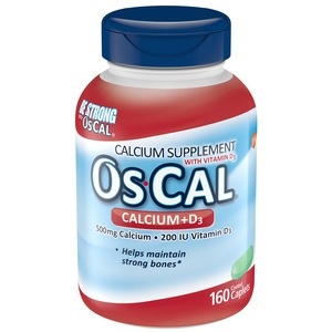 slide 1 of 1, Os-Cal Oscal Calcium + 200 Iu Vitamin D3 Caplets Calcium Supplement, 160 ct