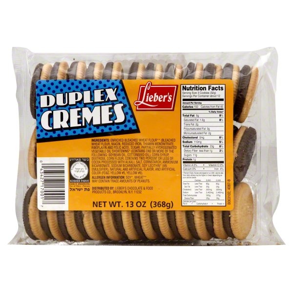 slide 1 of 1, Lieber's Liebers Duplex Cremes Cookies, 13 oz