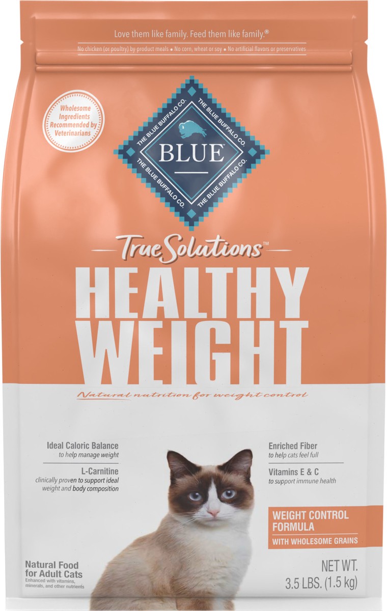 slide 2 of 6, Blue Buffalo True Solutions Healthy Weight Natural Weight Control Adult Dry Cat Food, Chicken 3.5-lb, 3.5 lb