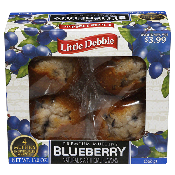 slide 1 of 1, Little Debbie Blueberry Muffins, 13 oz