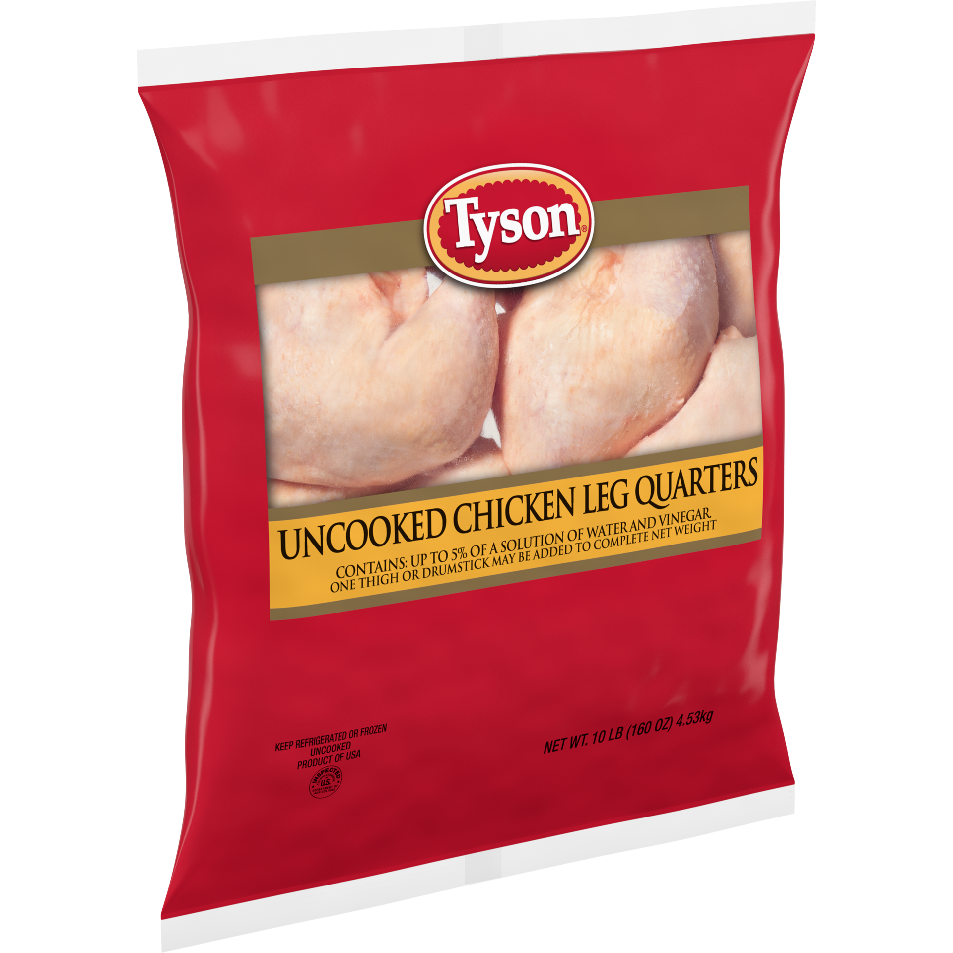 slide 1 of 1, Tyson Chicken Leg Quarters, 10 lb, 10 lb