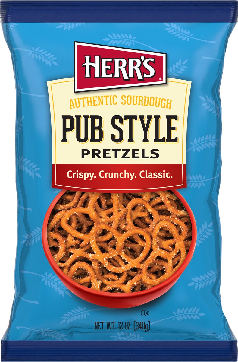 slide 2 of 7, Herr's Pub Style Authentic Sourdough Pretzels 12 oz, 12 oz