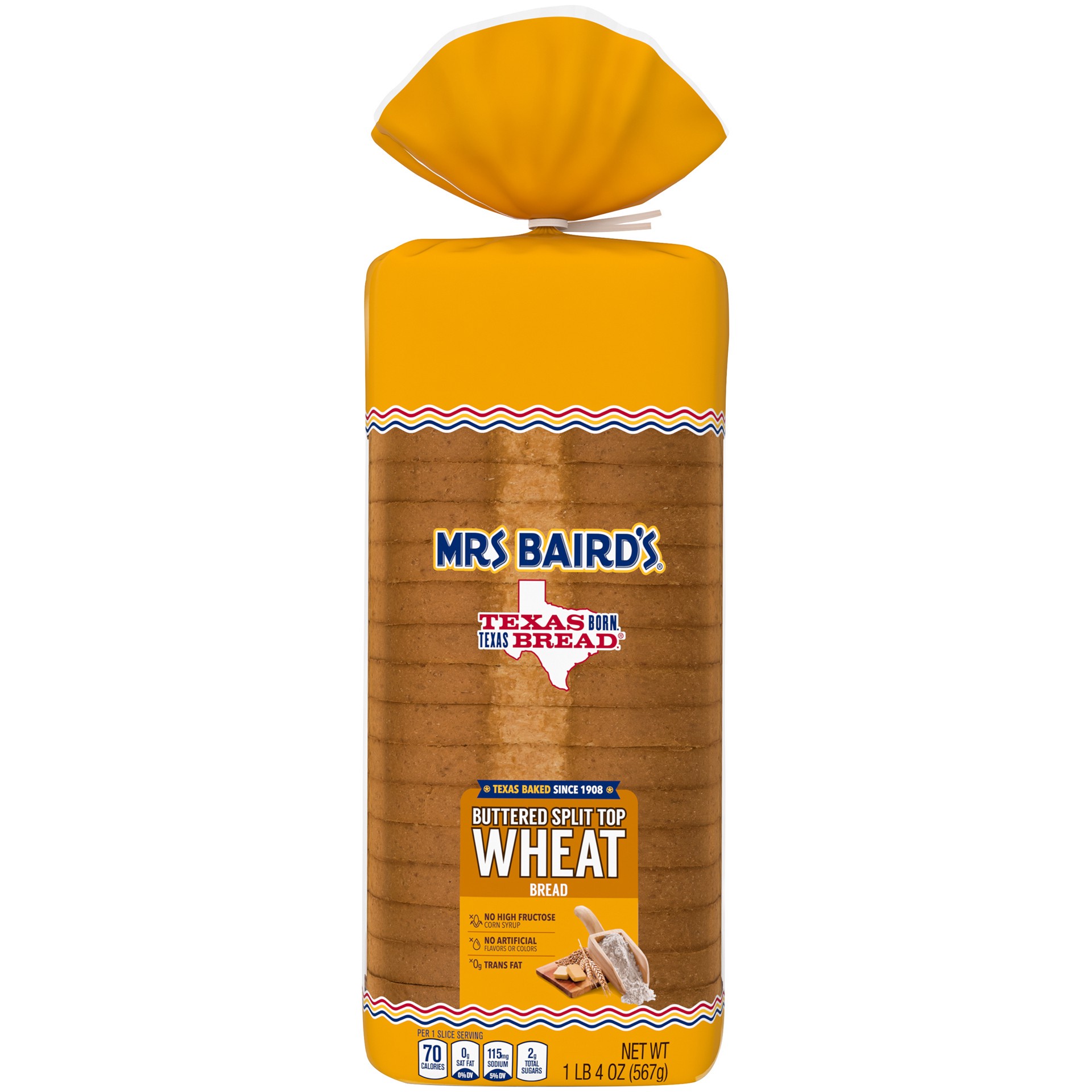 slide 1 of 1, MRS BAIRDS Mrs Baird's Buttered Split Top Wheat Bread 20 Oz, 20 oz