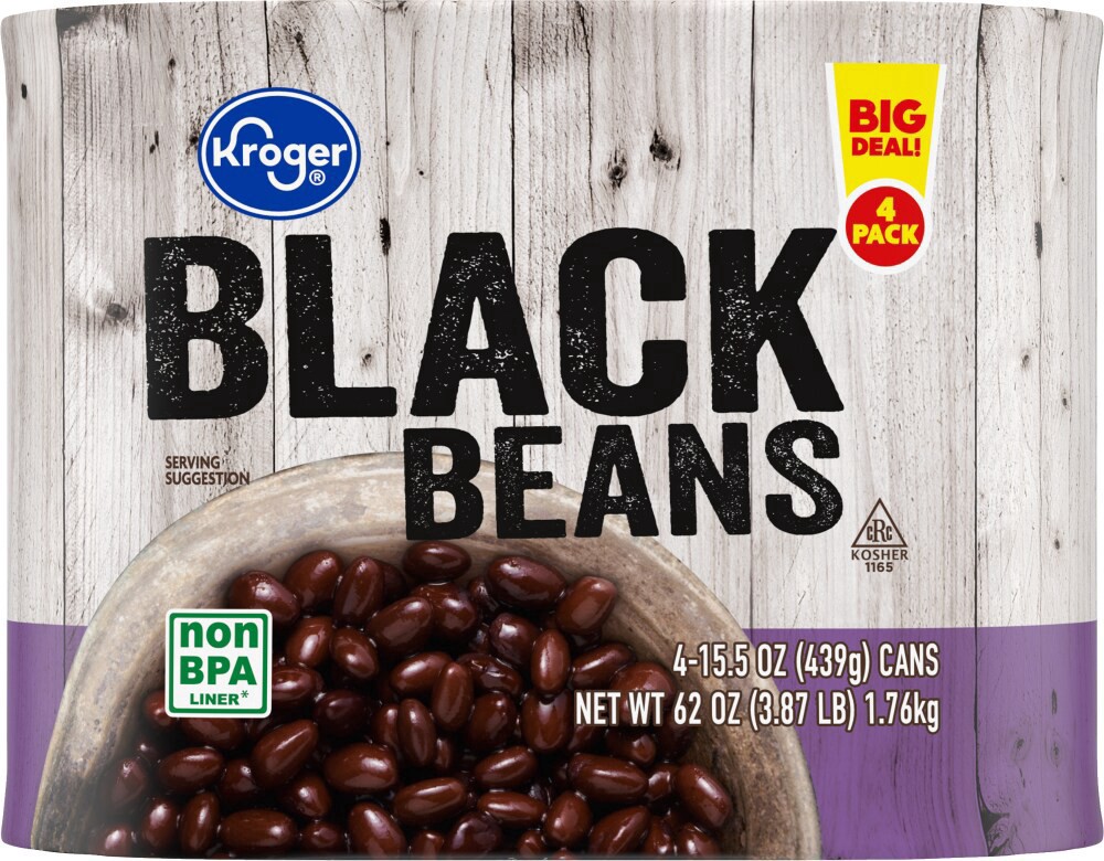 slide 3 of 3, Kroger Black Beans Big Deal!, 4 ct / 15.5 oz