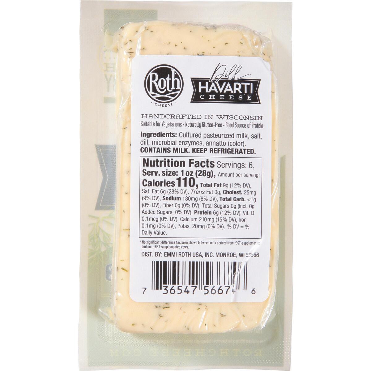 slide 3 of 9, Roth Dill Havarti Cheese 6 oz, 6 oz
