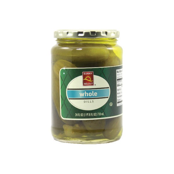 slide 1 of 1, Sunny Select, Whole Dill Pickles, 24 oz