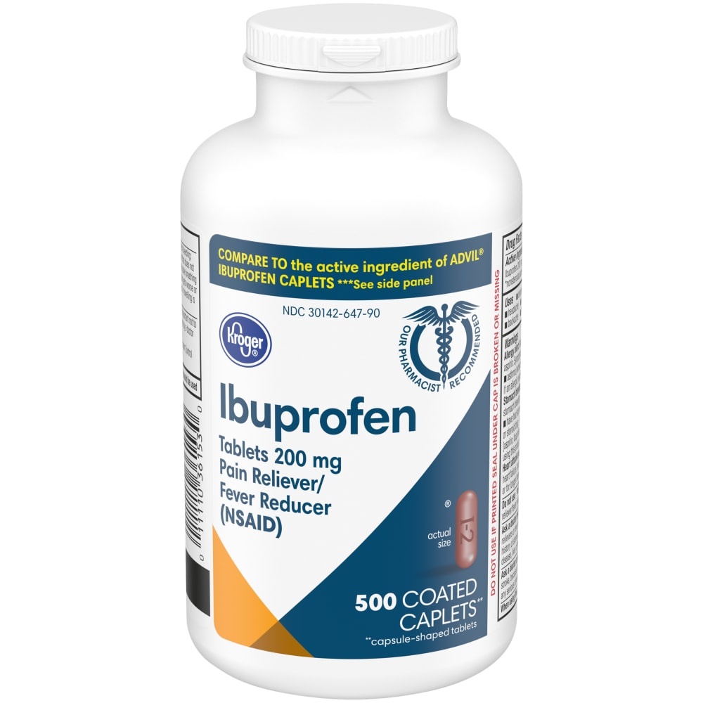 slide 1 of 1, Kroger Ibuprofen 200Mg Coated Caplets, 500 ct