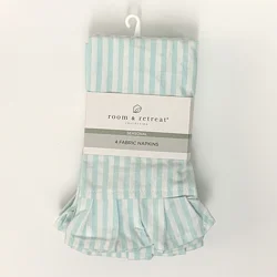 Room & Retreat Riley Ruffle Napkin, 4 Pack, 18 in x 18 in, Blue