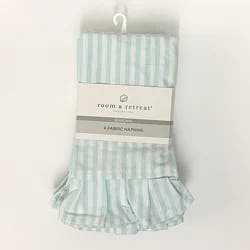 Room & Retreat Riley Ruffle Napkin, 4 Pack, 18 in x 18 in, Blue
